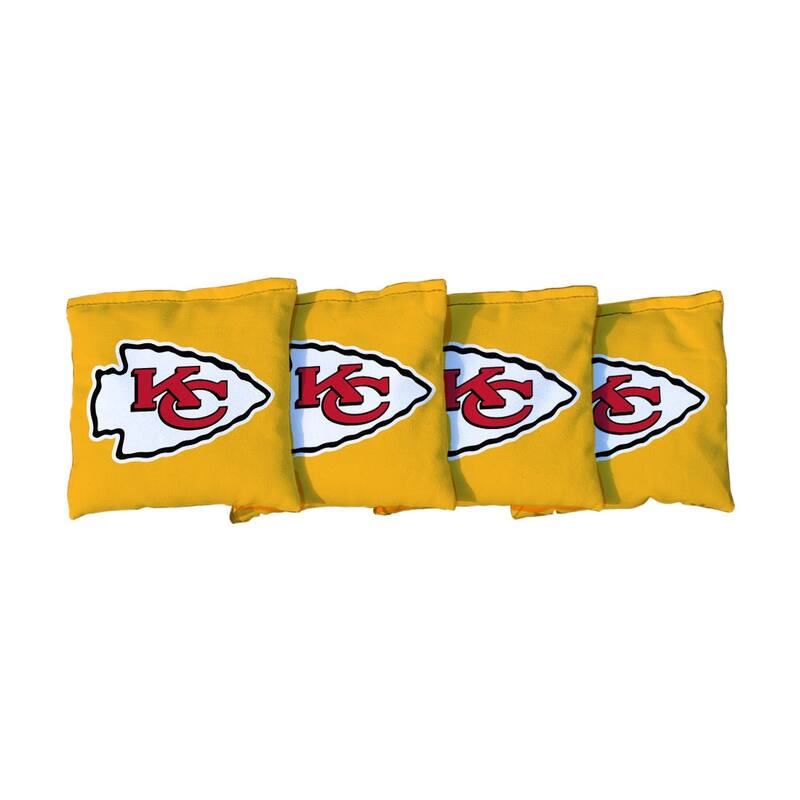 Kansas City Chiefs NFL Football Yellow Cornhole Bags - Corn Filled