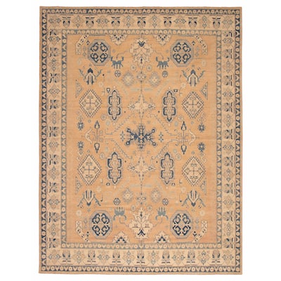ECARPETGALLERY Hand-knotted Finest Ghazni Tan Wool Rug - 10'9 x 14'4