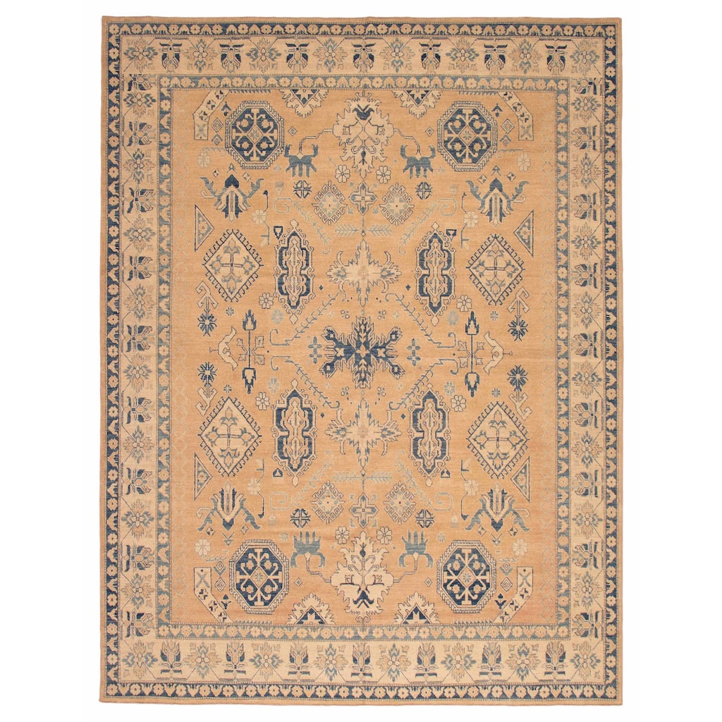 ECARPETGALLERY Hand-knotted Finest Ghazni Tan Wool Rug - 10'9 x 14'4