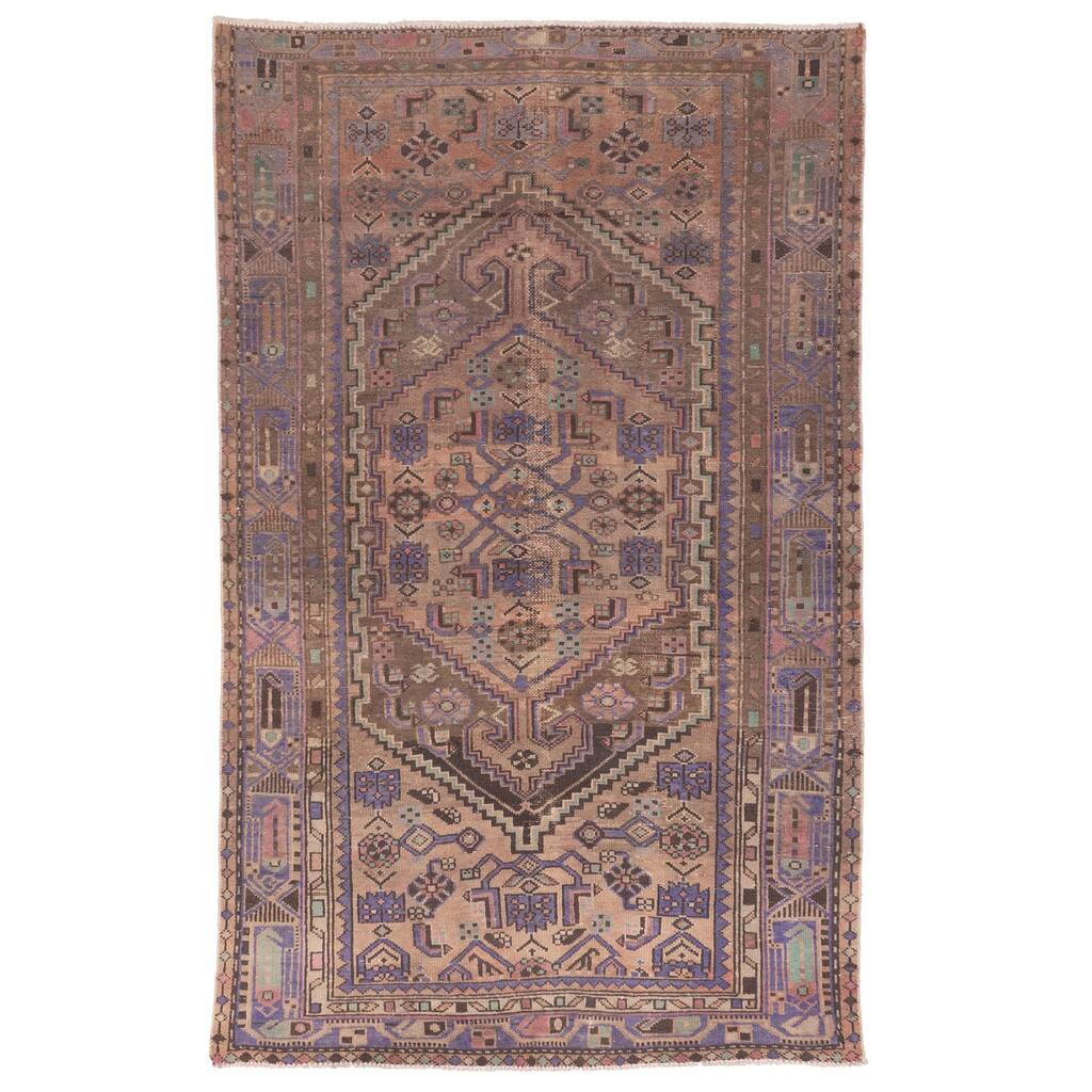 ECARPETGALLERY Hand-knotted Antalya Vintage Brown Wool Rug - 4'1 x 6'8