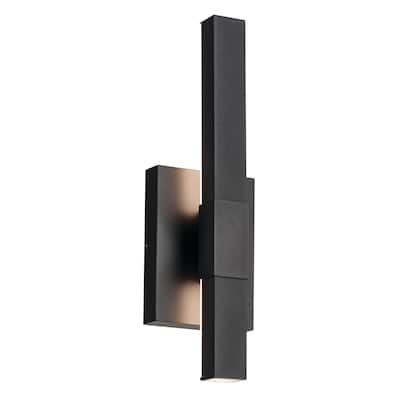 Kichler Lighting Nocar 16 in. 1-Light Textured Black Integrated LED Outdoor Wall Sconce