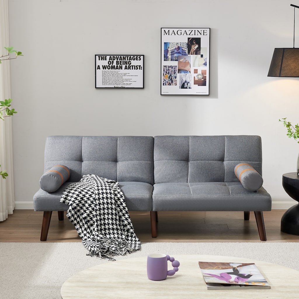 Convertible Sofa Bed Futon With Solid Wood Legs