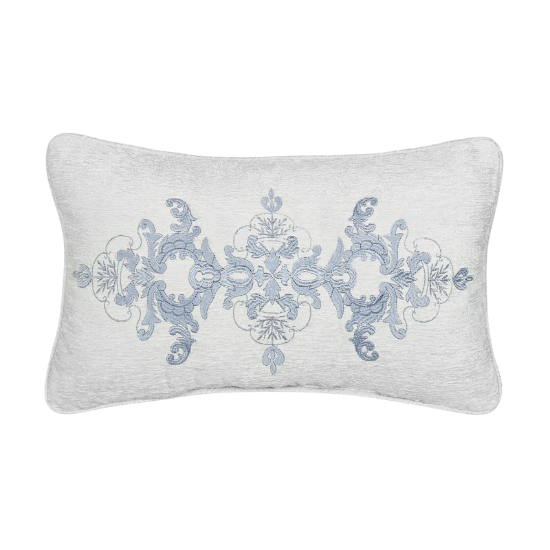 Queensbury Steel Blue Boudoir Decorative Throw Pillow