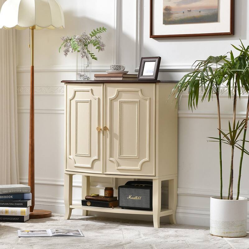 French Country 2-Door Accent Cabinet - White