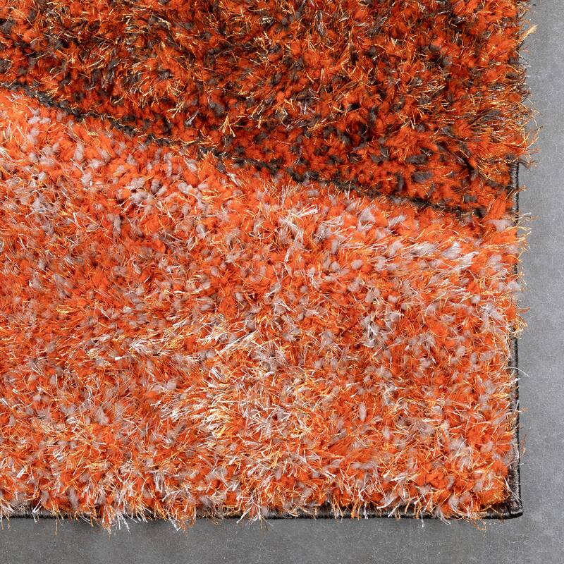 Well Woven San Francisco Luz Geometric Modern Carved Shag Area Rug