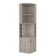 preview thumbnail 27 of 36, TUHOME Syrah Space Efficient Corner Bar Cabinet with 2-Doors Light Grey