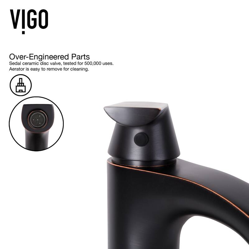 VIGO Linus 12" H Single Handle Single Hole Bathroom Vessel Faucet