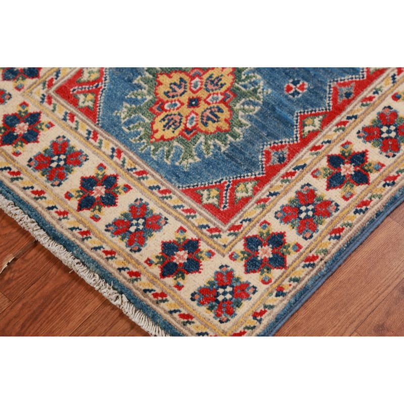 Blue Kazak Oriental Foyer Rug Handmade Traditional Wool Carpet - 2'0"x 3'0"