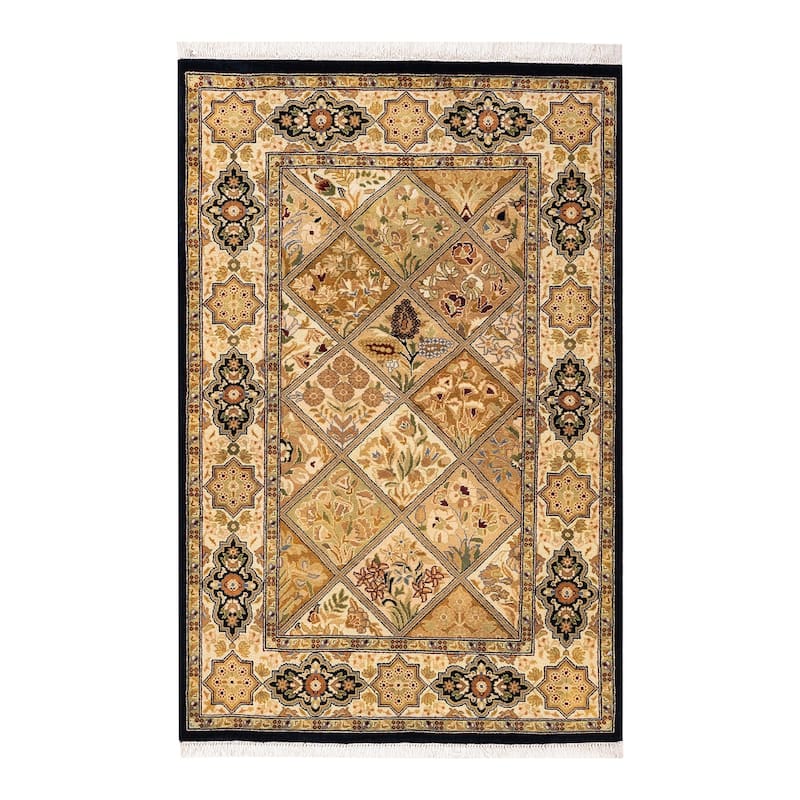 Overton Hand Knotted Wool Vintage Inspired Traditional Mogul Brown Area Rug - 3 x 5