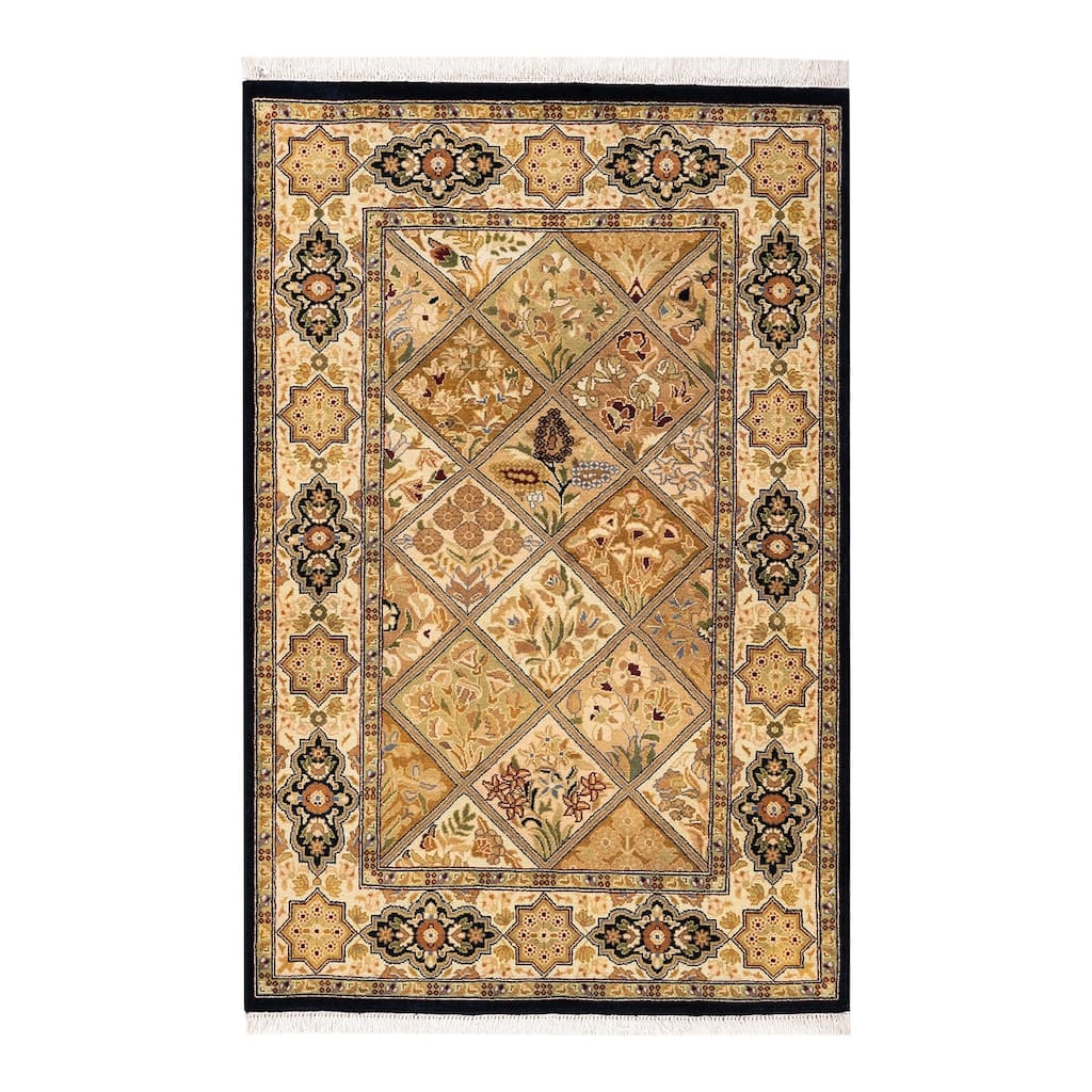 Overton Hand Knotted Wool Vintage Inspired Traditional Mogul Brown Area Rug - 3 x 5