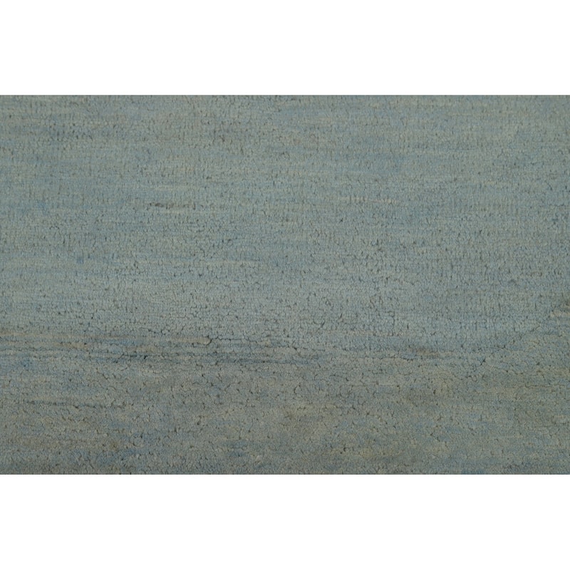 Blue Modern Gabbeh Oriental Foyer Rug Solid Handmade Wool Carpet - 3'4"x 4'9"