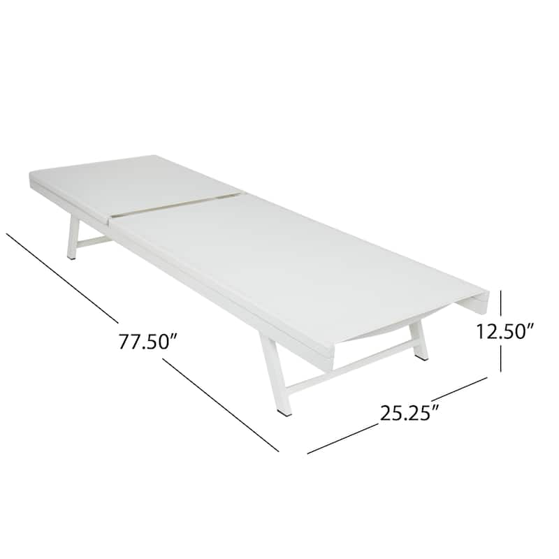 Salton Outdoor Aluminum Chaise Lounge with Mesh Seating (Set of 2) by Christopher Knight Home