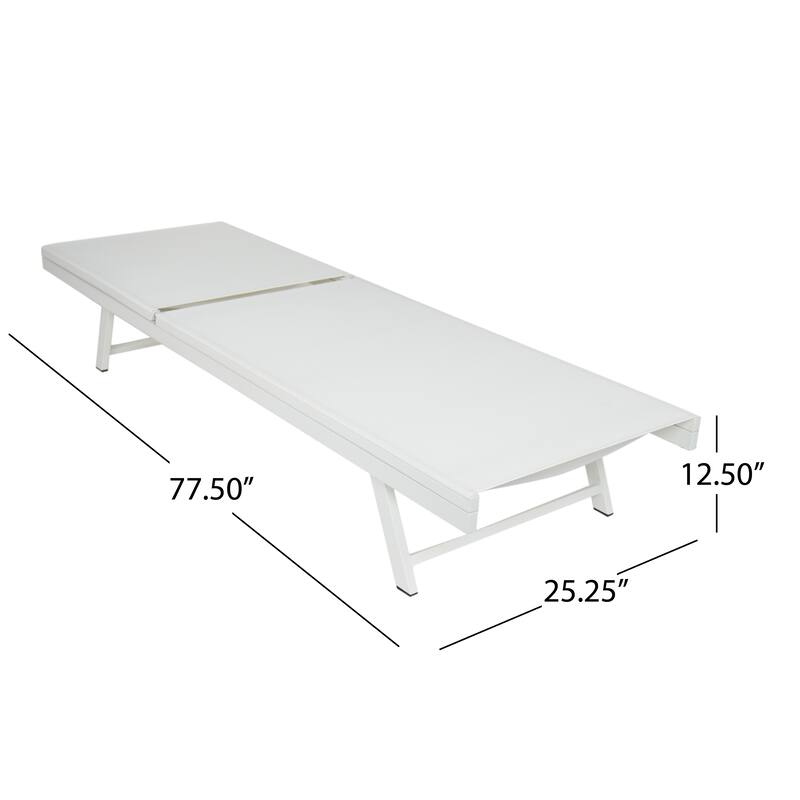 Salton Outdoor Aluminum Mesh-seat Chaise Lounge (Set of 4) by Christopher Knight Home