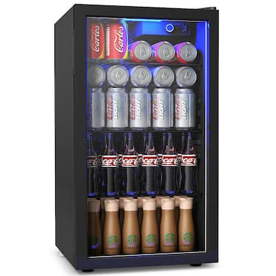 Gymax 120 Can Beverage Refrigerator Beer Wine Soda Drink Cooler Mini