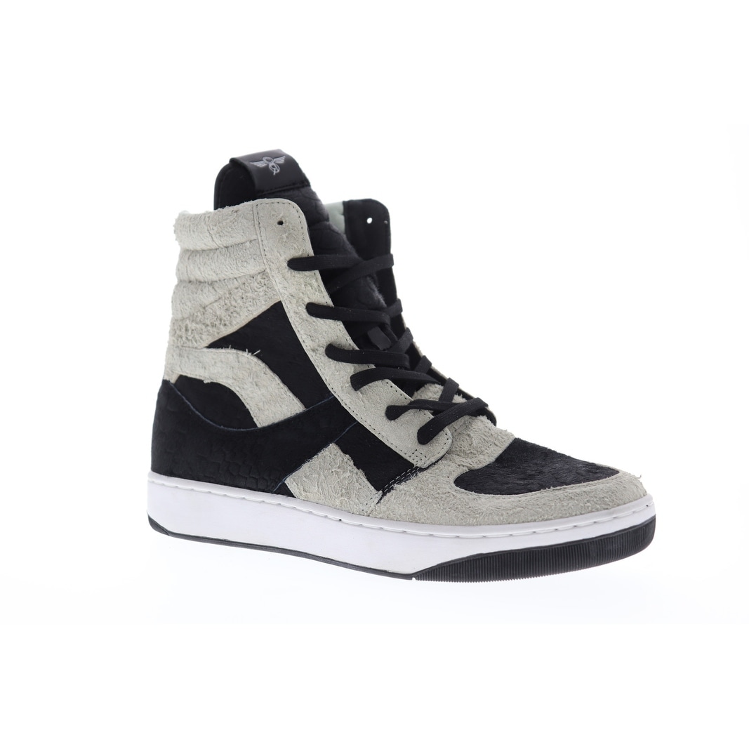 mens black and white high tops