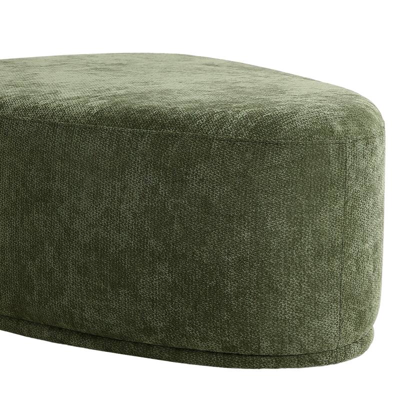 Leon 43" W Modern Oversized Chenille Triangular Cheese Ottoman