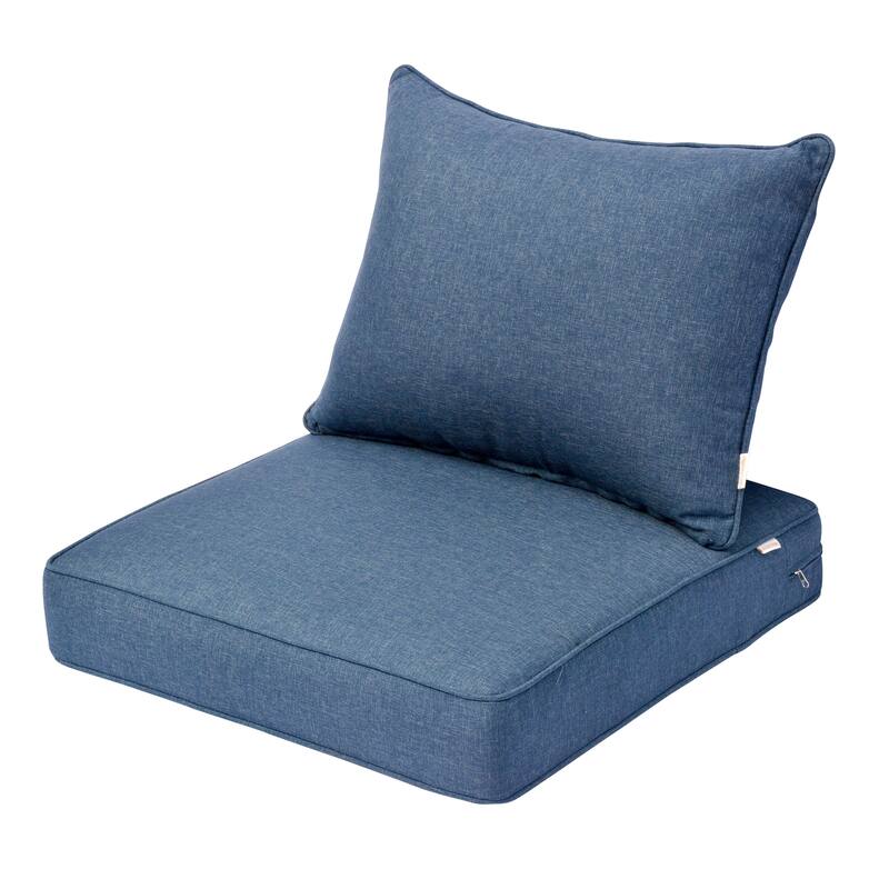 HOOOWOOO 2-piece Outdoor/Indoor Chair Cushion Set - Denim Blue