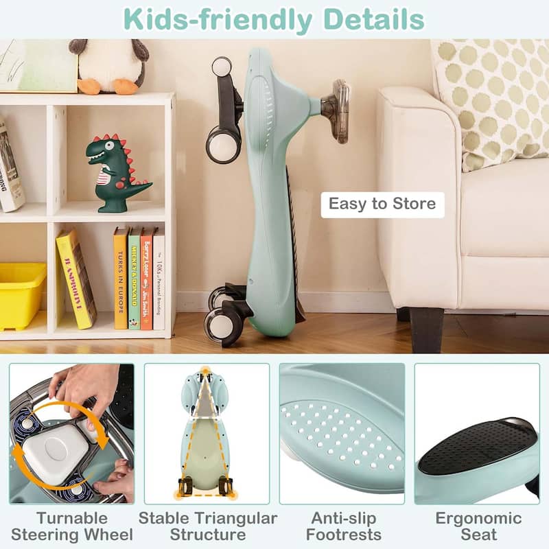 Ride On Toy Wiggle Car Swing Car w/ Under-Seat Storage & Hauling Rope