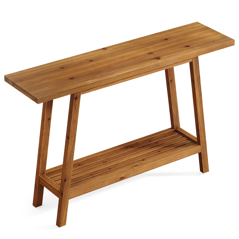 Solid Wood Console Table, Entryway Table with Storage Shelf, Couch Behind Sofa Table Hallway Foyer Accent Table