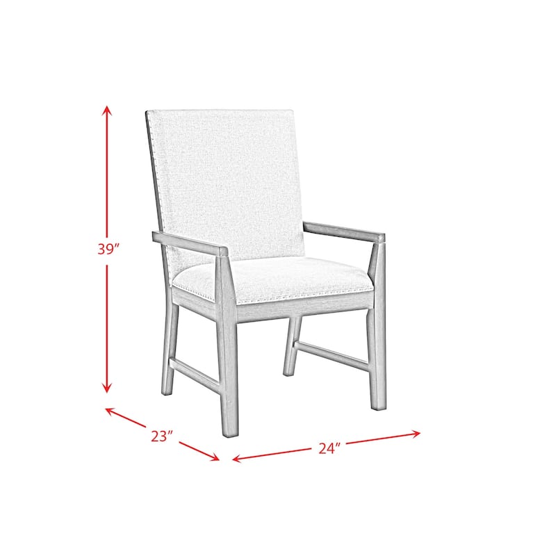 Standard Arm Chairs Set Gray, Dining Room Chairs with Chrome Trim, Comfortable Seating - 39