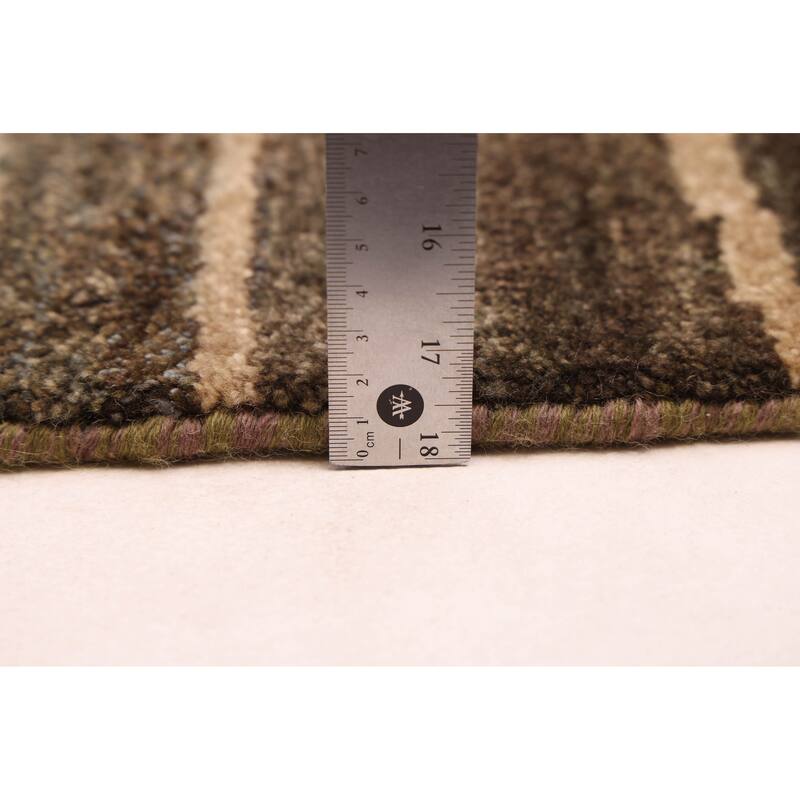 ECARPETGALLERY Hand-knotted Peshawar Ziegler Dark Brown, Taupe Wool Rug - 5'1 x 7'0