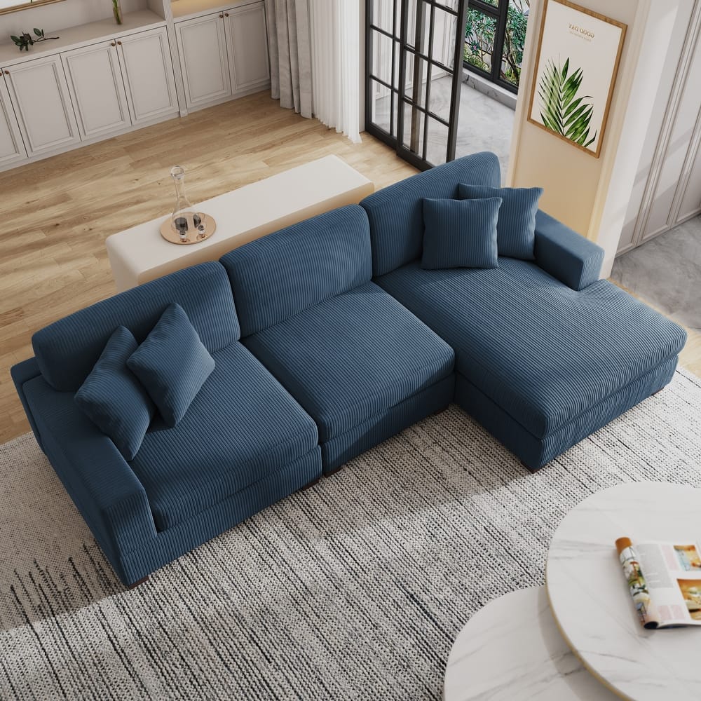 Oversized Modular Sectional Sofa Set with Pillows for Living Room