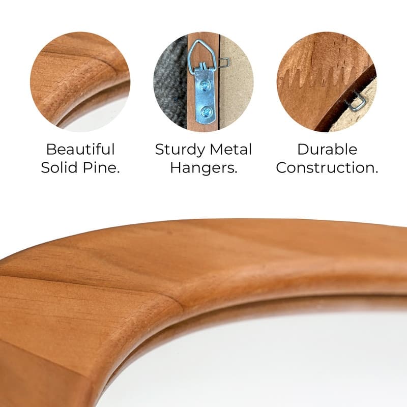 Pine Frame Cobblestone Shaped Asymmetrical Wall Mirror