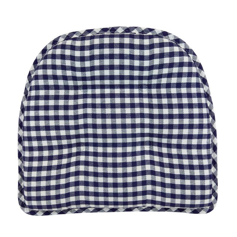Klear Vu Tufted Non-Slip Dining Chair Cushion Set - Set of 6 - Navy