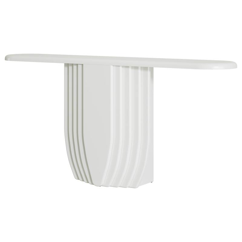 Modern White Entryway Console Table, 63 inch Wooden Sofa Table
