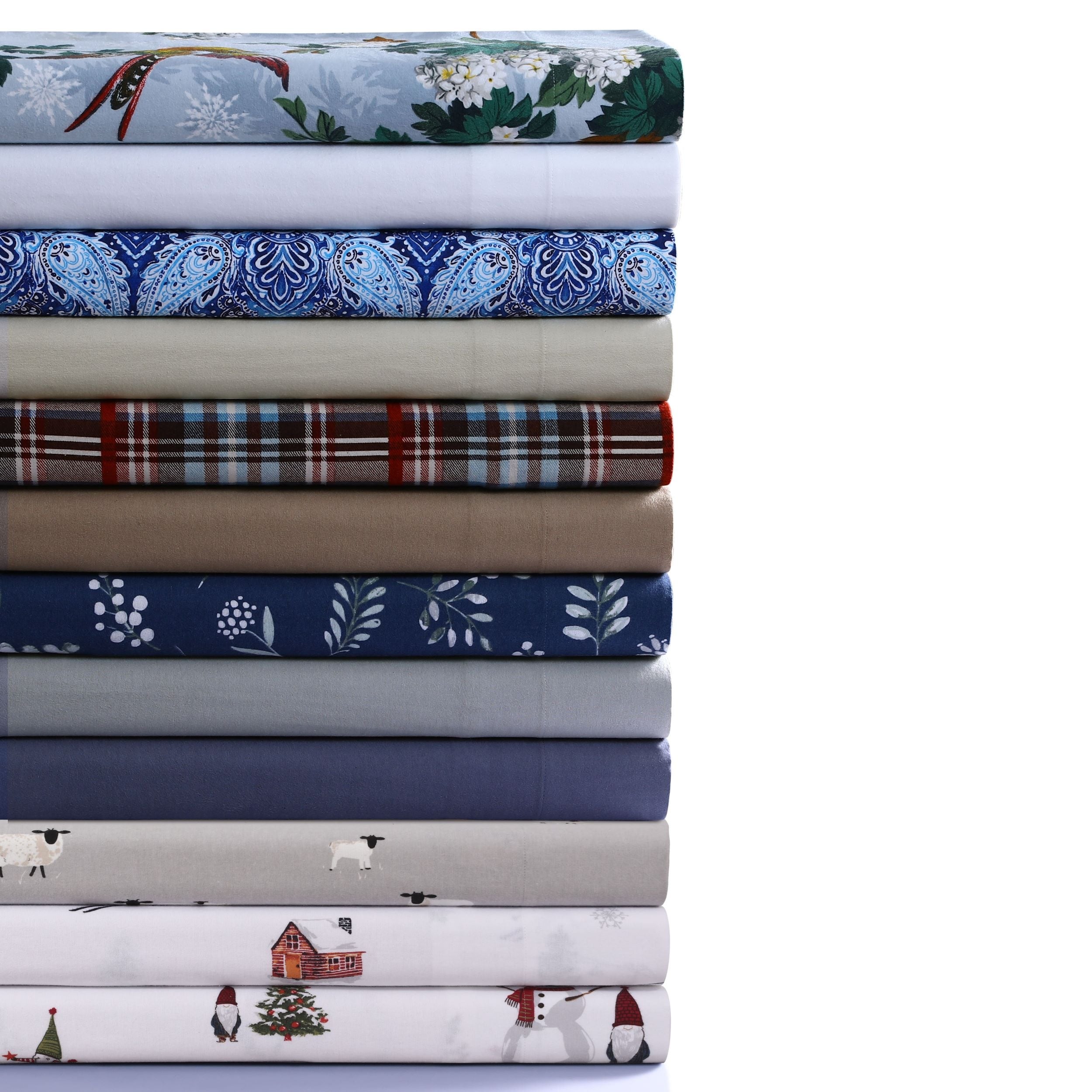 2020IENA コットン麻シリーズSet Azores Home 170-GSM Cotton Flannel Printed or Solid Extra Deep