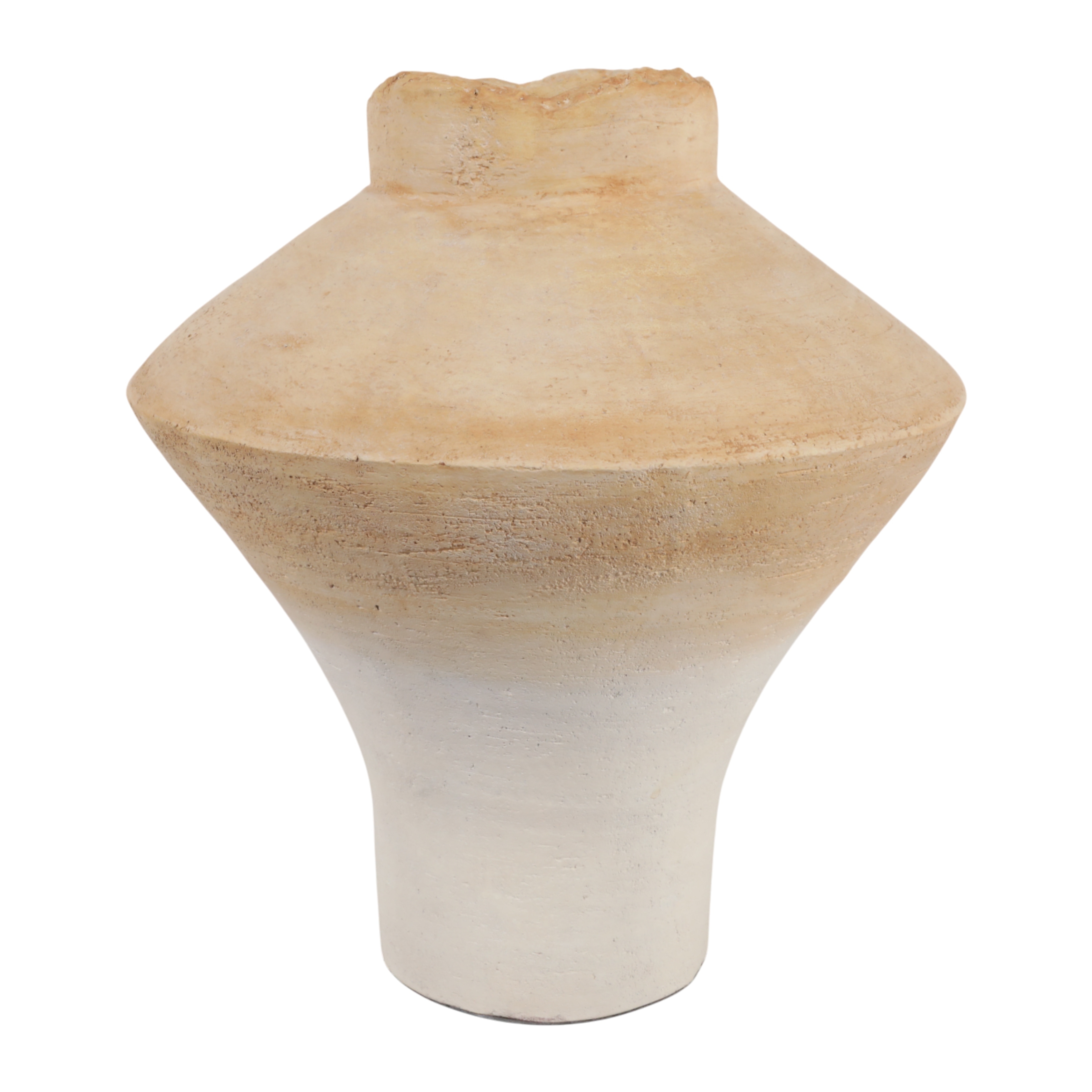 Decorative Vase - Brown Ceramic Sculptural Two-Tone
