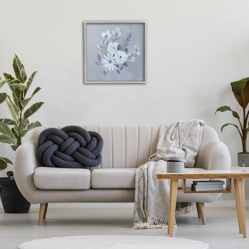 Stupell Blue Toned Floral Bunch Framed Giclee Art Design By Marilyn Dunlap