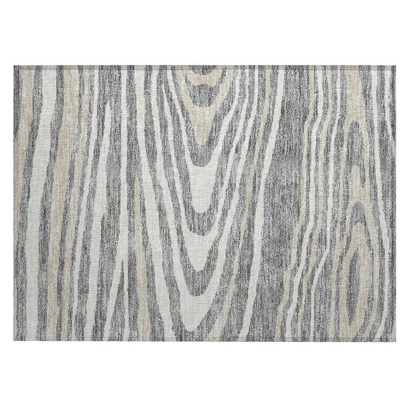 Machine Washable Indoor/ Outdoor Abstract Illusion Chantille Rug