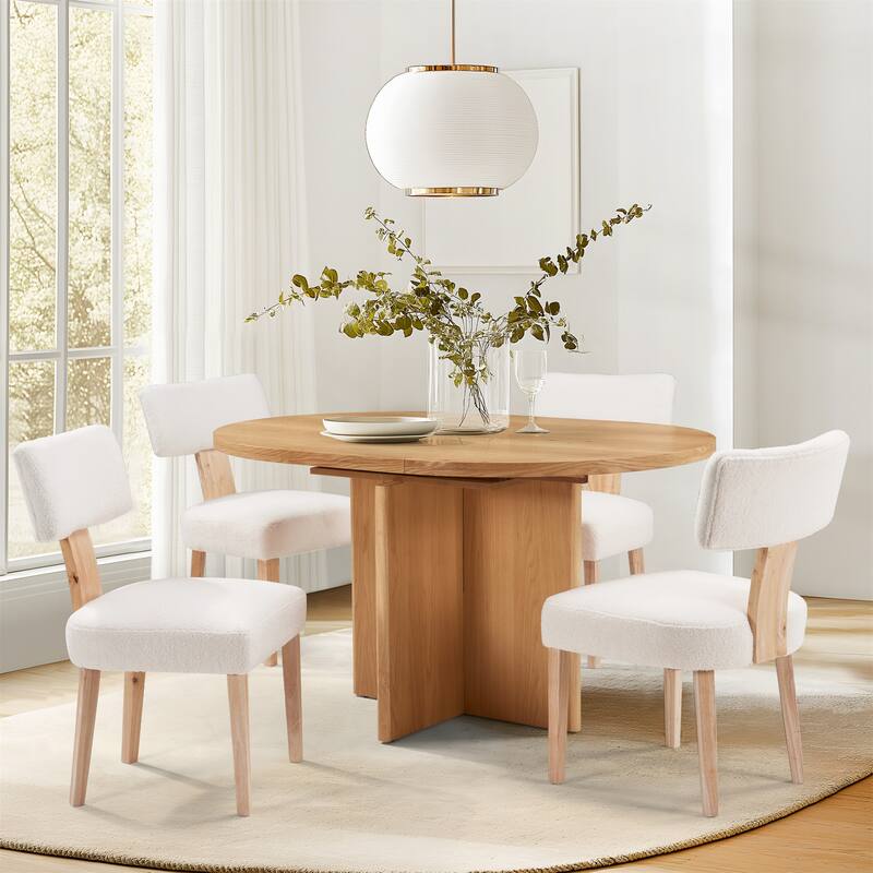 Extendable Solid Wood Dining Table for Small Spaces