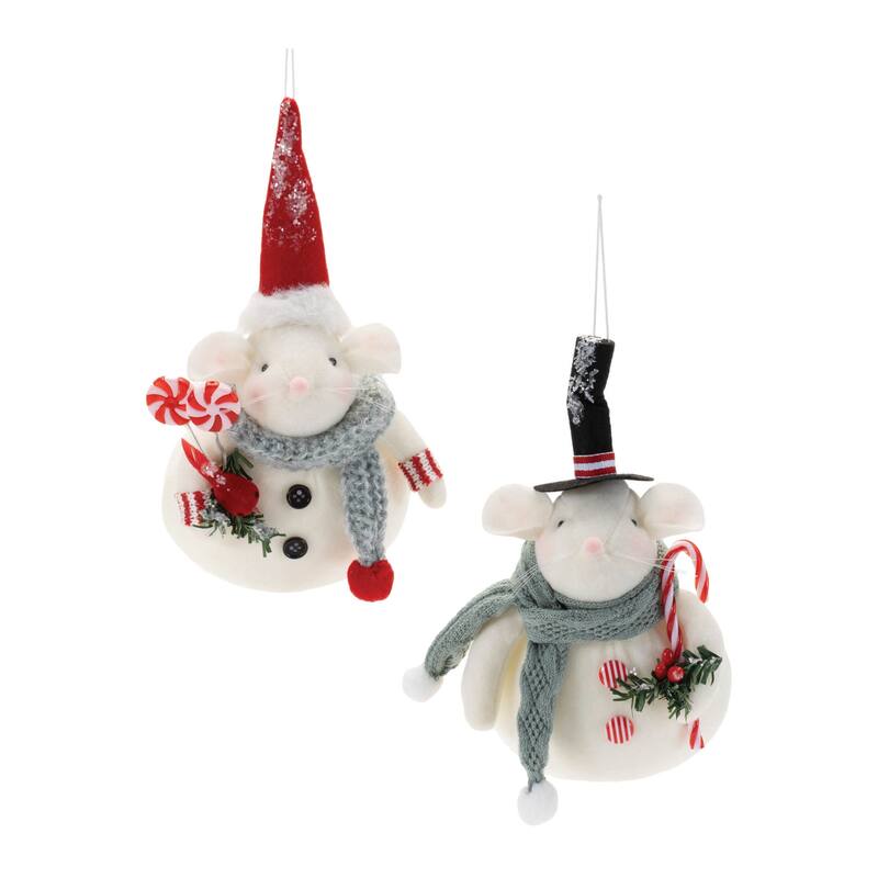 Plush Mouse Ornament (Set of 12) - N/A