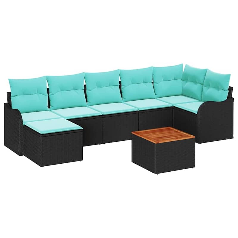 vidaXL 8 Piece Garden Sofa Set with Cushions - 113.2×48.2×27.2