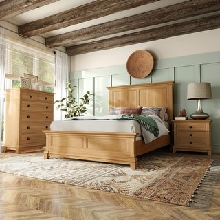 Furniture of America Wellington Farmhouse Natural Oak 3-Piece Wood Kids Bedroom Set