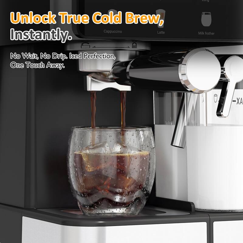 Espresso Machine & Iced Coffee Maker with Cold Brew, Self-Clean