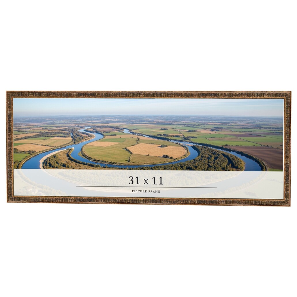 31x11 Frame Gold Kingsley Distressed Solid Wood Picture Frame Width