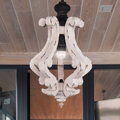 CurveCurio Rustic Wood Pendant Light Kitchen Island Light & Hallway Chandelier