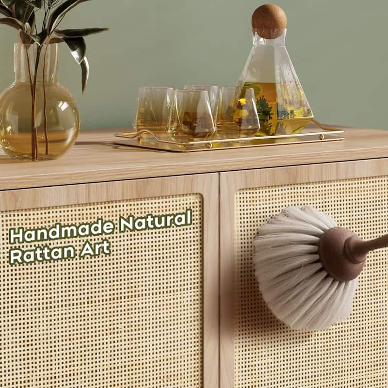 Boho Natural Rattan 31.5" Wide Sideboard (Set of 2)