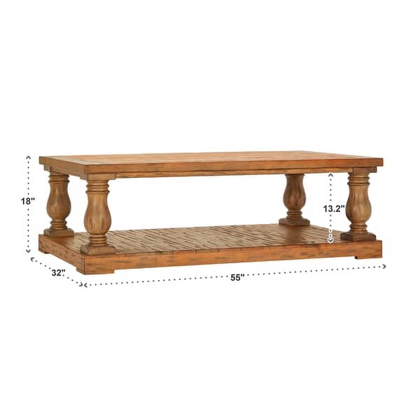 Edmaire Light Distressed Natural Baluster 3-piece Table Set by iNSPIRE ...