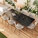 preview thumbnail 27 of 26, Outdoor Rectangle expandable sintered stone dining table is suitable for 8-10 people.