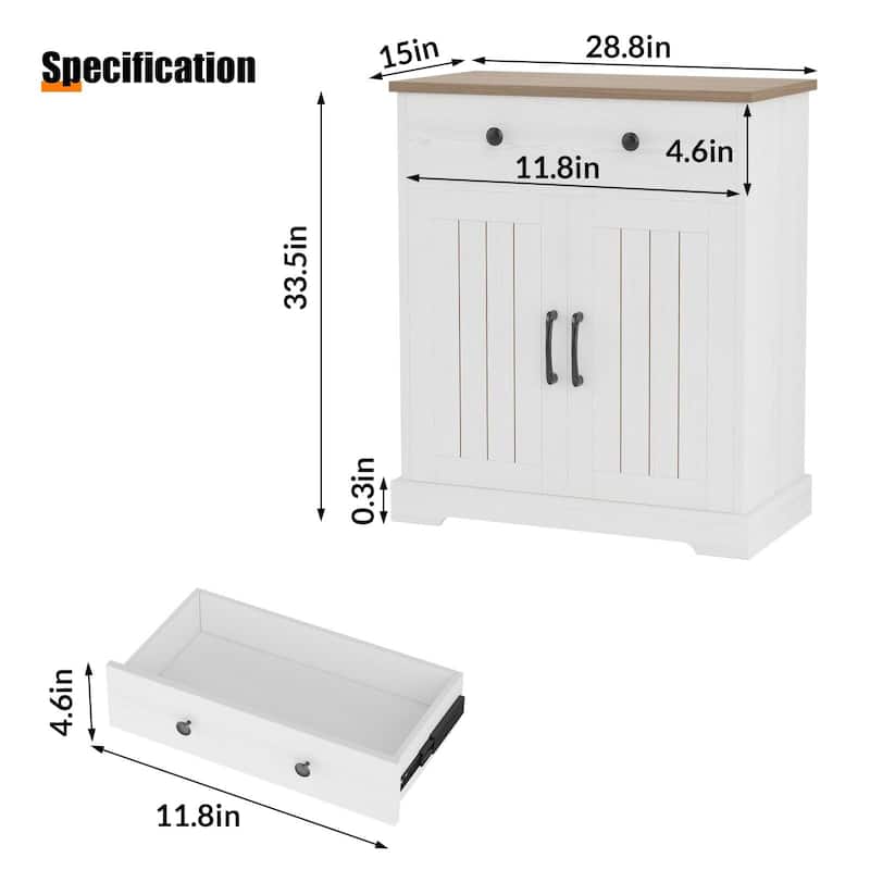 Kitchen Storage Cabinet, Modern Buffet Cabinet with Storage, Coffee Bar with 2 Drawers and 2 Doors