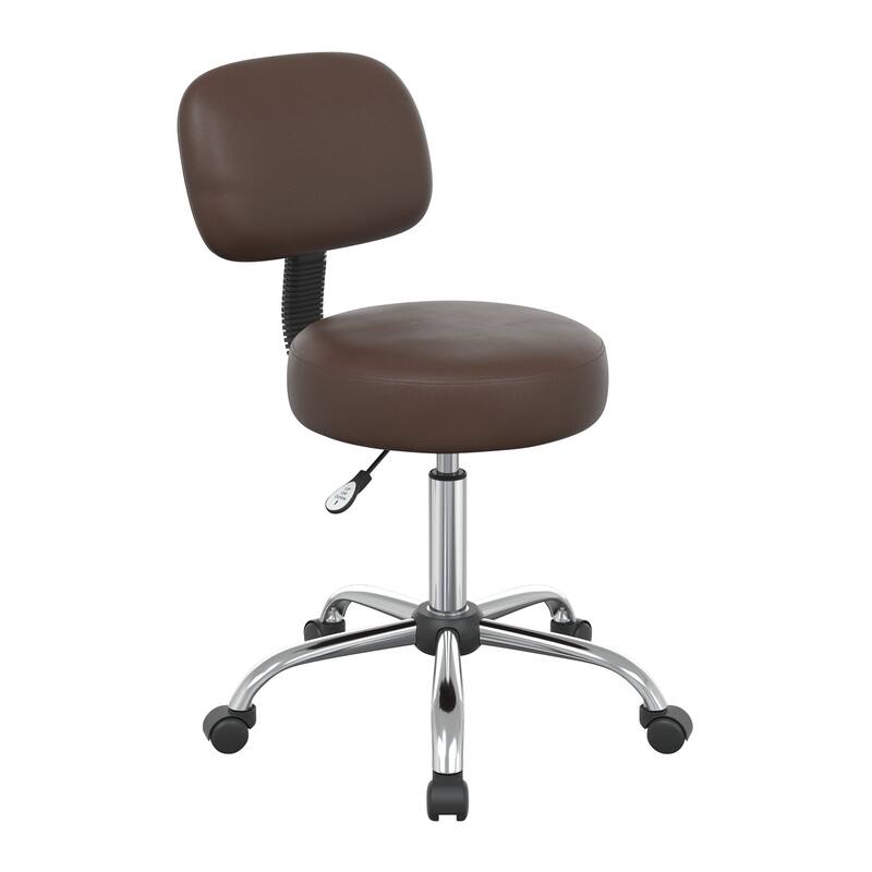Pneumatic Drafting Chair with Stool and Back - Antimicrobial Java