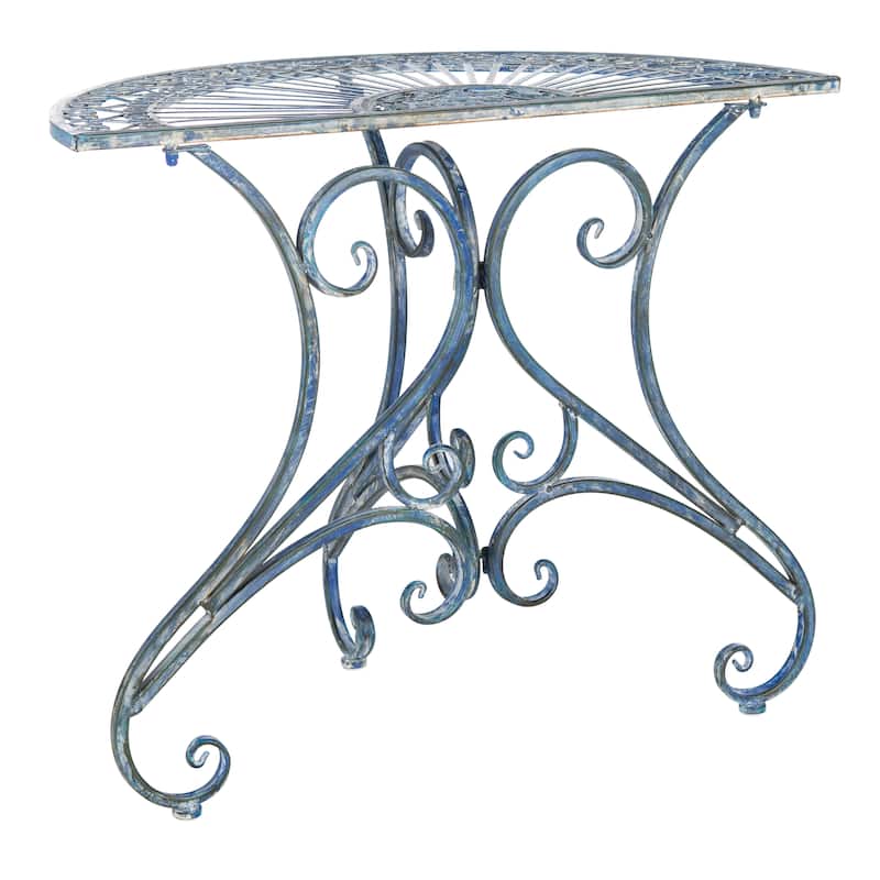 SAFAVIEH Outdoor Tatyanna Annalise Iron Accent Table - 36"W x 19"D x 29"H