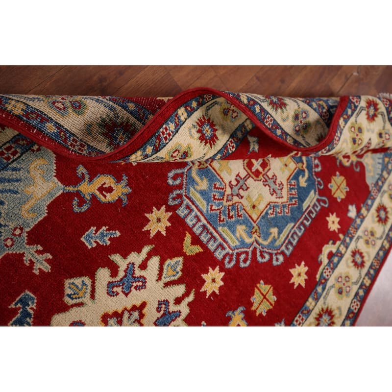 Geometric Kazak Foyer Rug Handmade Oriental Wool Carpet - 3'3" x 5'2"