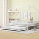 preview thumbnail 2 of 32, Roomfitters Full Size Metal House Bed with Fence, Space-Saving Design with Trundle, Fun and Functional White