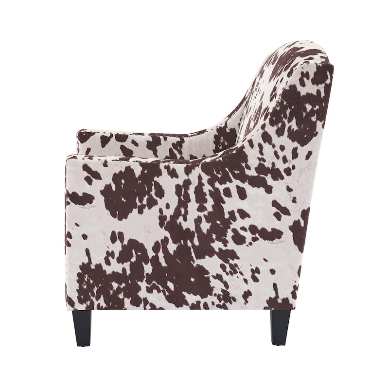 Velvet Upholstered Accent Chair, Lounge Reading Chair with Tufted Backrest, Single Sofa Chair with Nailhead Trim & Wooden Legs