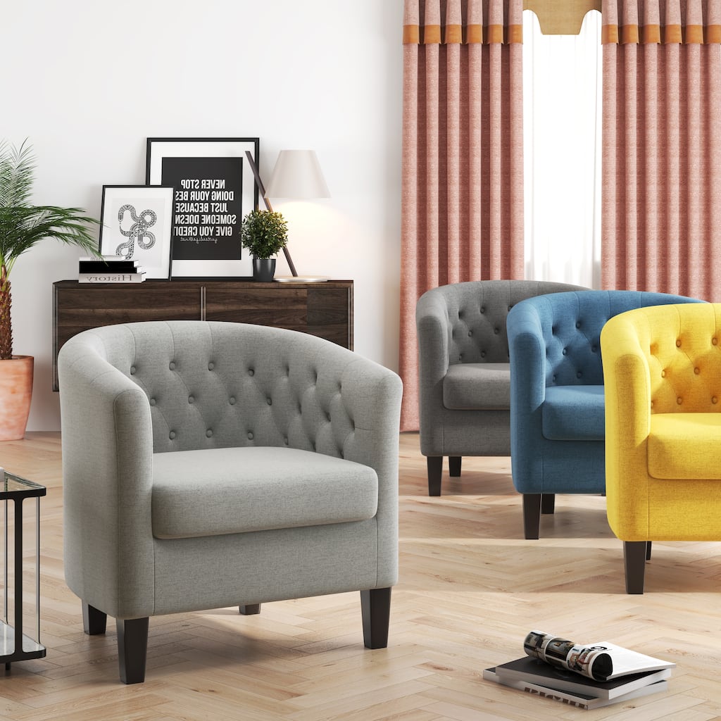 Corvus Oxonia Tufted Fabric Upholstered Club Chair